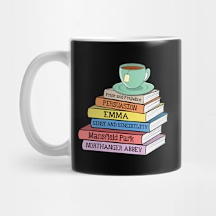 Jane Austen Books and Tea Funny Book Lover Mug